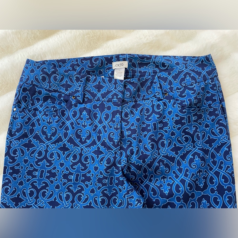 Cache Blue Patterned Ankle Pants - image 5